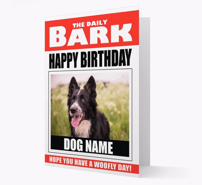 'Happy Birthday' Newspaper - Personalised Card with Photo of your {breedFullName}